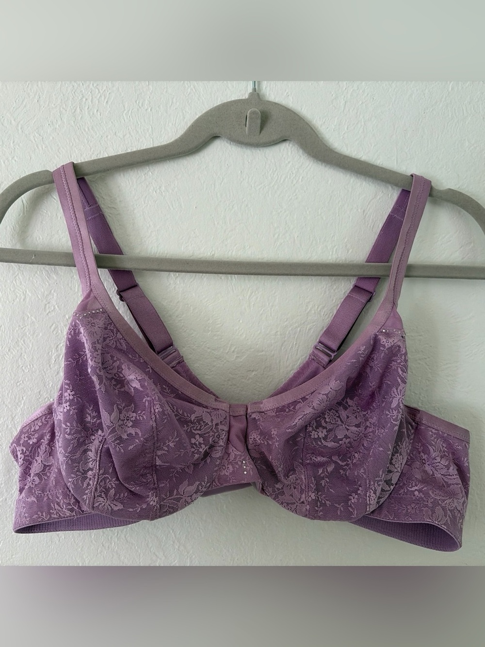 Y2K vintage Plus size Amoureuse Underwire Lace Bra with rhinestone details